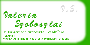 valeria szoboszlai business card